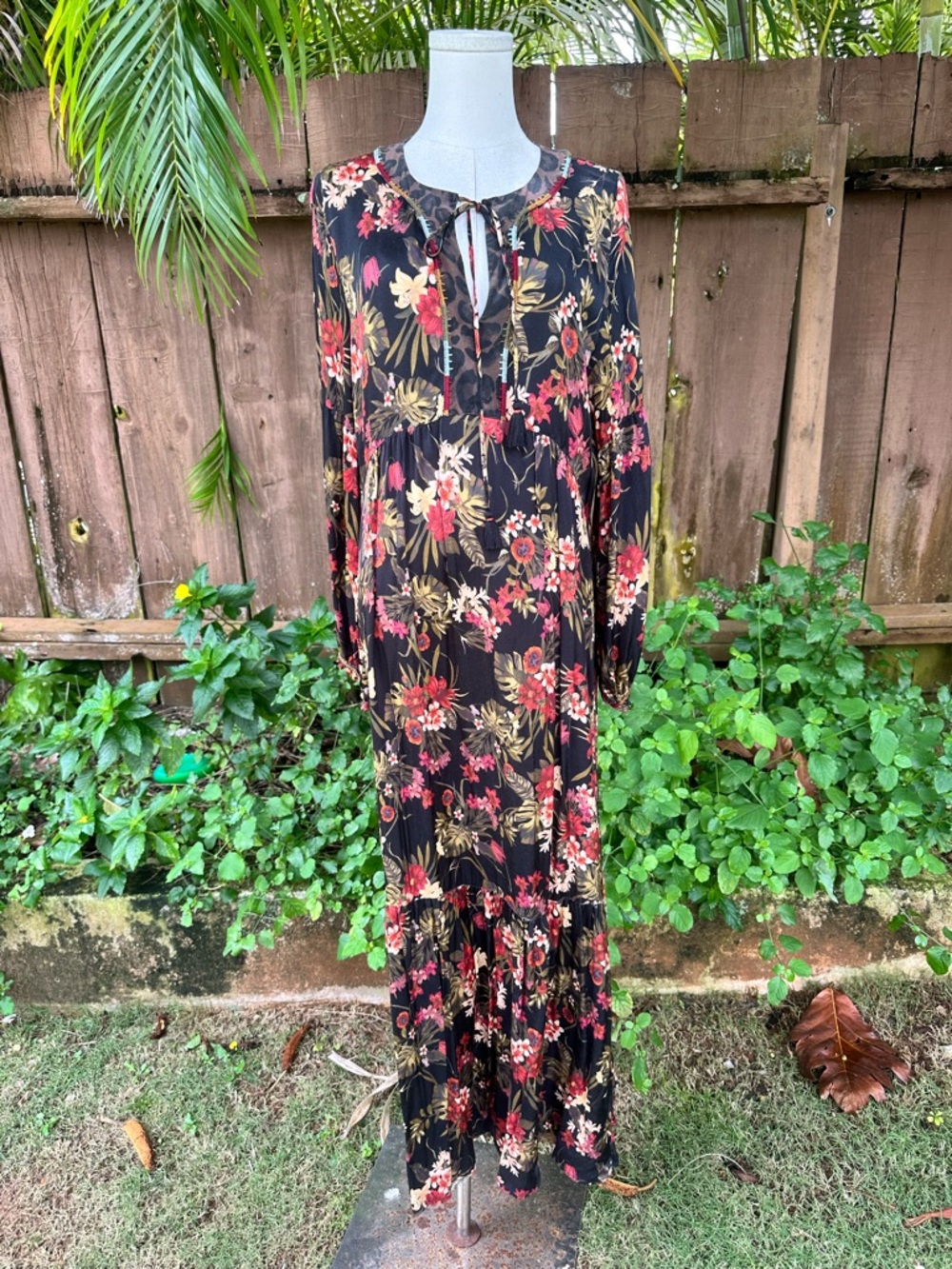 Johnny Was Floral Print Boho Maxi Dress Size S
